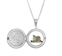 no/no Temple Building Antiquity Locket Necklace Hold Picture Jewelry Birthday Gift