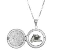 no/no Temple Classicism Divinity Temple Locket Necklace Hold Picture Jewelry Birthday Gift