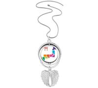 no/no Temple Japanese Traditional Tokyo Pendant Angel Wings Rotating Necklace Jewelry