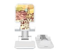 no/no Thailand Brief Strokes Prosperous Village Adjustable Cell Phone Stand Desk Foldable