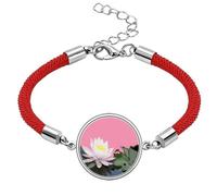 no/no Thailand Water Lily Aquatic Lucky Red String Bracelet Rope Bracelet Handmade