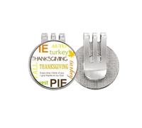 no/no Thanksgiving Day Autumn Pie Pattern Golf Ball Marker Hat Cap Clip Enamel Magnetic