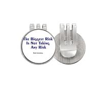 no/no The Biggest Risk Is Not Taking Any Risk Golf Ball Marker Hat Cap Clip Enamel Magnetic