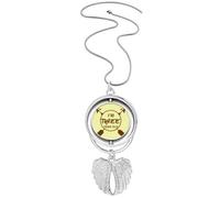 no/no Three Age Numbers Art Deco Fashion Pendant Angel Wings Rotating Necklace Jewelry