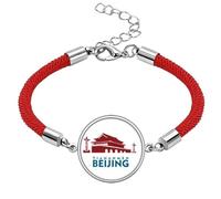 no/no Tiananmen Gate Beijing China Lucky Red String Bracelet Rope Bracelet Handmade