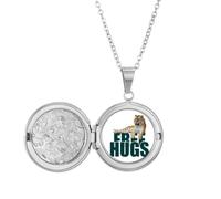 no/no Tiger Has Rest Art Deco Fashion Locket Necklace Hold Picture Jewelry Birthday Gift