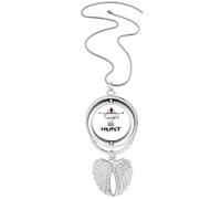 no/no Tonight We Hunt Game Art Deco Fashion Pendant Angel Wings Rotating Necklace Jewelry