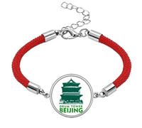 no/no Tourism Drum Tower Beijing China Lucky Red String Bracelet Rope Bracelet Handmade
