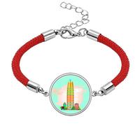 no/no Tower Building Monument China Lucky Red String Bracelet Rope Bracelet Handmade