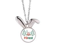 no/no tree life rest art deco fashion Rabbit Necklace Pendant Bunny Animal Jewelry Gift