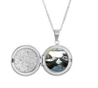 no/no Two Boat Together Art Deco Fashion Locket Necklace Hold Picture Jewelry Birthday Gift