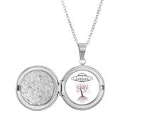 no/no UFO Rain Irrigates Peach Trees Locket Necklace Hold Picture Jewelry Birthday Gift