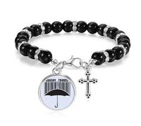 no/no Umbrella Rain Bar Code Art Deco Fashion Beaded Bracelet Boho Jewelry for Men Women