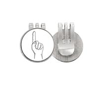 no/no Up Gesture Line Drawing Pattern Golf Ball Marker Hat Cap Clip Enamel Magnetic