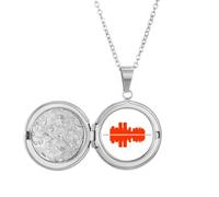 no/no Urban Architectural Signs Symbolize Reflected Landscape Locket Necklace Hold Picture Jewelry Birthday Gift