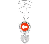 no/no Urban Architectural Signs Symbolize Reflected Landscape Pendant Angel Wings Rotating Necklace Jewelry