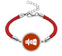 no/no Urban Landscape Signs Symbolize Reflected Tall Buildings Lucky Red String Bracelet Rope Bracelet Handmade