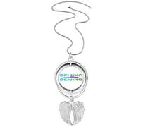 no/no Urban Radio Beijing Building Pendant Angel Wings Rotating Necklace Jewelry