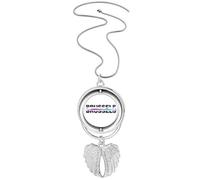 no/no Urban Radio Brussels Building Pendant Angel Wings Rotating Necklace Jewelry