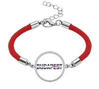 no/no Urban Radio Budapest Architecture Lucky Red String Bracelet Rope Bracelet Handmade