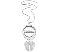 no/no Urban Radio Stockholm Building Pendant Angel Wings Rotating Necklace Jewelry