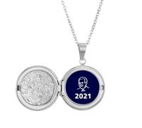 no/no USA President Character Joseph Year Blue Locket Necklace Hold Picture Jewelry Birthday Gift