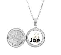 no/no USA President Person Joseph Profile Art Locket Necklace Hold Picture Jewelry Birthday Gift