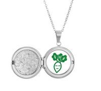 no/no Vegetable Expression Depression White Radish Body Locket Necklace Hold Picture Jewelry Birthday Gift