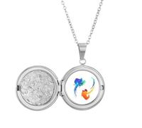 no/no Warm Color Celebration Color Art Locket Necklace Hold Picture Jewelry Birthday Gift