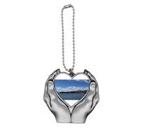 no/no Waves And Reefs Photography Car Keychain Heart Pendant Ornament Charm