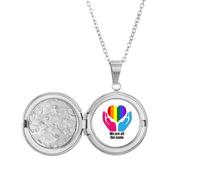 no/no We Are All The Same Art Deco Fashion Locket Necklace Hold Picture Jewelry Birthday Gift