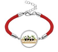 no/no Welcome Panda Host Show Art Deco Fashion Lucky Red String Bracelet Rope Bracelet Handmade