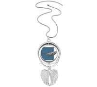 no/no Whales Soar Across Deep Sea Pendant Angel Wings Rotating Necklace Jewelry