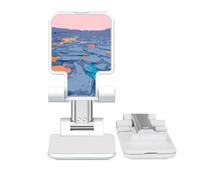no/no White Blue Ice Floe Create Adjustable Cell Phone Stand Desk Foldable