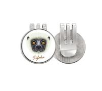 no/no White Fluffy Sifaka Monkey Animal Golf Ball Marker Hat Cap Clip Enamel Magnetic