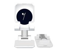 no/no White Music Eighth Rest Black Adjustable Cell Phone Stand Desk Foldable