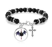 no/no Wing Devil Goth Prayer Art Deco Fashion Beaded Bracelet Boho Jewelry