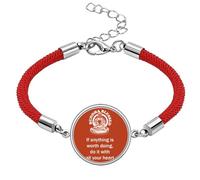 no/no Work Value Devote Energy Art Deco Fashion Lucky Red String Bracelet Rope Bracelet Handmade