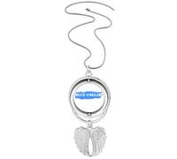 no/no Workers Common Knowledge English Language Culture Pendant Angel Wings Rotating Necklace Jewelry