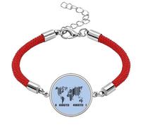 no/no World Map Continent Ocean Lucky Red String Bracelet Rope Bracelet Handmade