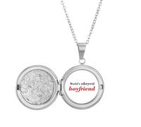 no/no world's okayest Friend best quote Locket Necklace Hold Picture Jewelry Birthday Gift
