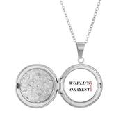 no/no World's Okayest Uncle Best Quote Locket Necklace Hold Picture Jewelry Birthday Gift