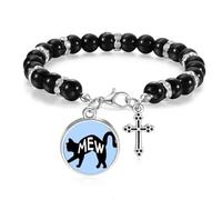 no/no y Cat Meow Beaded Bracelet Boho Jewelry for Men Women
