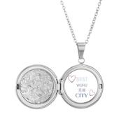 no/no Yangtze River Wuhu Sign Art Deco Fashion Locket Necklace Hold Picture Jewelry Birthday Gift