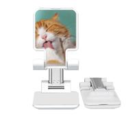 no/no Yellow Stripes Cat Pet Animal Lick Adjustable Cell Phone Stand Desk Foldable
