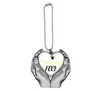 no/no You Are Foxy Quote Handwrite Car Keychain Heart Pendant Ornament Charm
