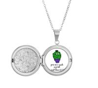no/no You Are Such A Cactus Locket Necklace Hold Picture Jewelry Birthday Gift