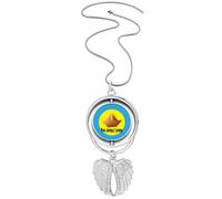 no/no You Jump I Jump Titanic Art Deco Fashion Pendant Angel Wings Rotating Necklace Jewelry