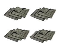 No Nonsense Products 12 PCS Grey 38x50cm Microfibre Cleaning Cloths 375GSM Household Car Washing Polish Dust Lint Free Streak Free Anti Static Carbon Fibre Cloth Home Kitchen Bathroom