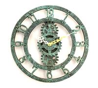 No Nonsense Products Indoor Outdoor Wall Clock Antique Church Station Garden Style 30cm Green Slate Effect Gold Hands Weatherproof Quartz Battery Powered Waterproof